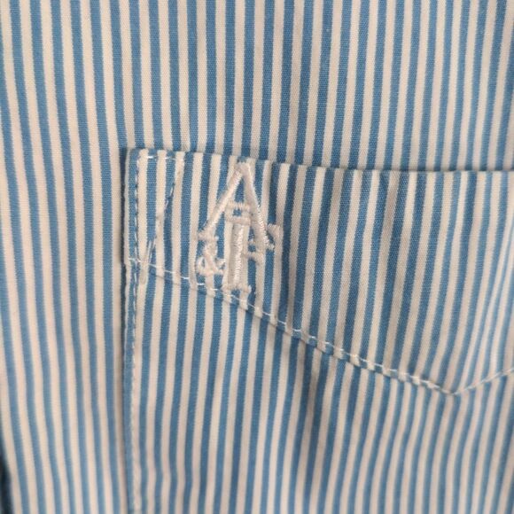 Abercrombie & Fitch Shirt Dress Sleeveless Striped Mini Sz S Blue Preppy Coastal - Picture 6 of 8